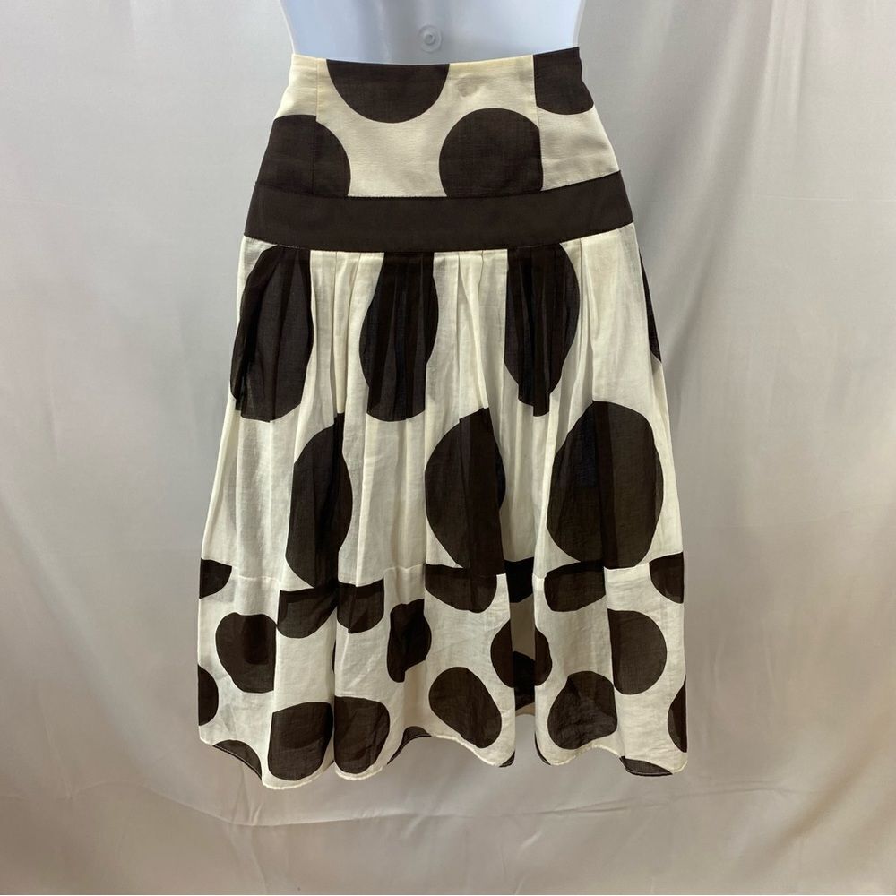 4 Etcetera Brown & White Polka Dot Skirt Cotton